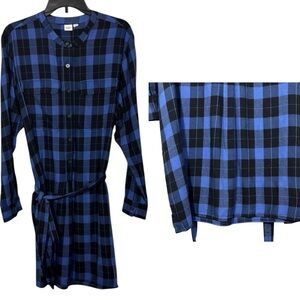 GAP Dress Blue & Black Buffalo‎ Plaid Flannel Shirt Style in Size XL  NWT